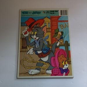 Vintage Tom and Jerry Frame tray puzzle Golden 1984